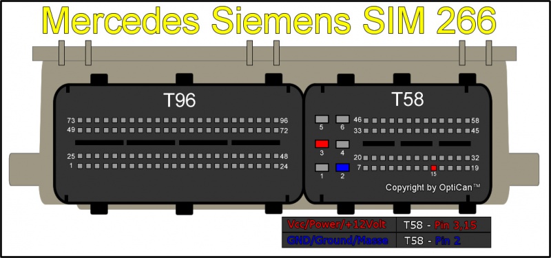Siemens SIM 266 (Mercedes Benz) pinout diagram 1